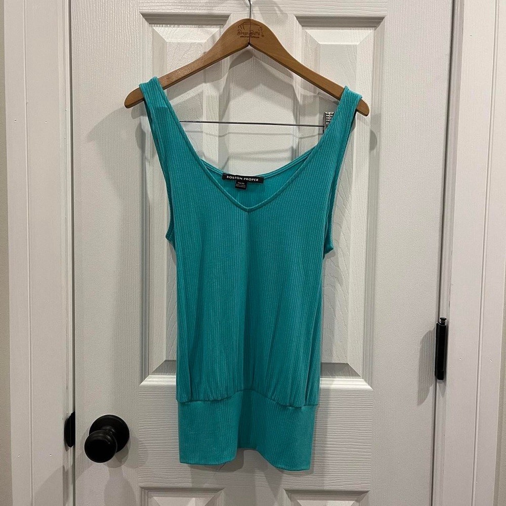 boston proper ocean blue tank top/blouse